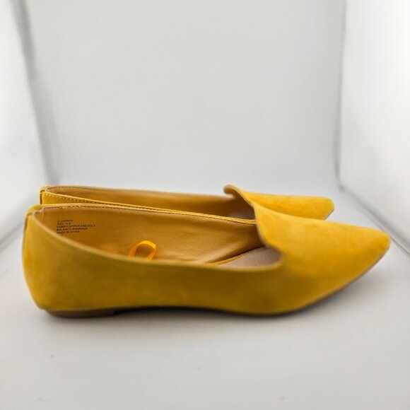 Madden Girl Jasmin Mustard Yellow Suede Pointed Toe Flats – Size 8.5 - Picture 5 of 12